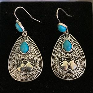 Unsigned Faux Turquoise Earrings